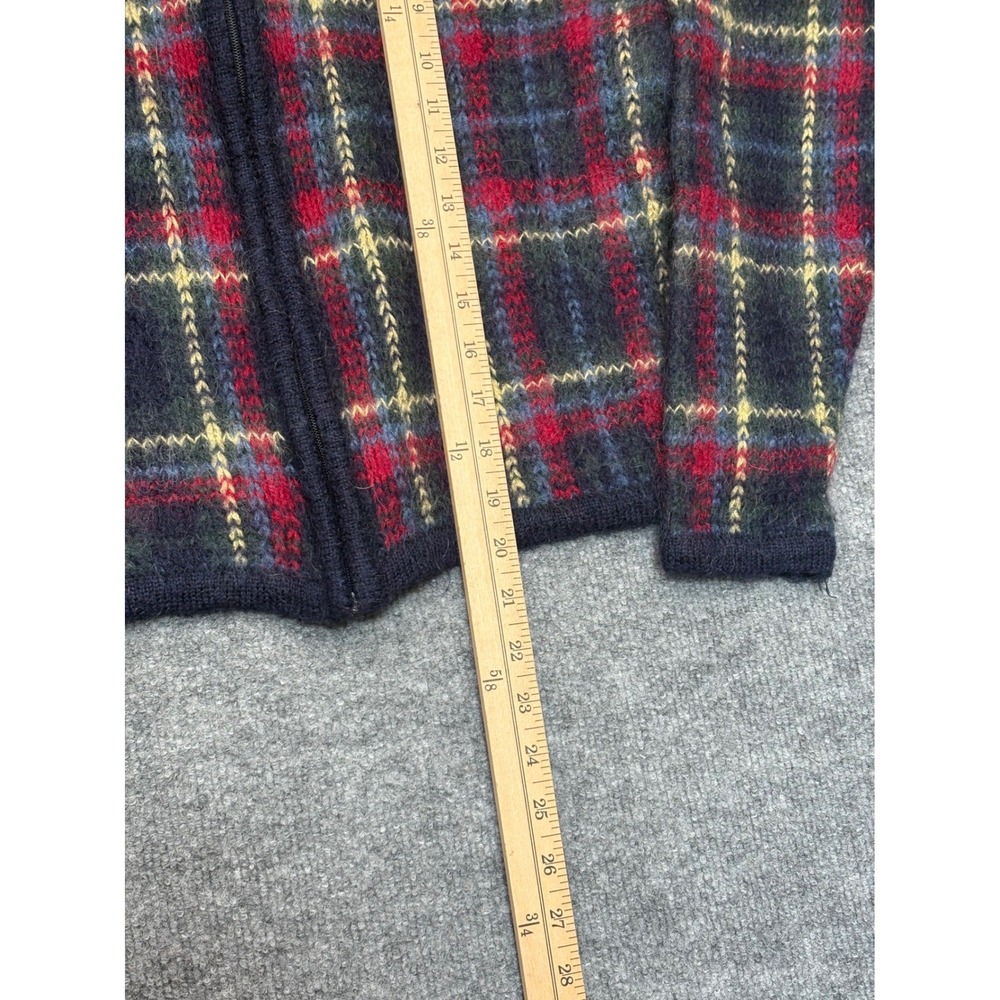 Vintage Paul Harris Design Mohair Blend Plaid Zip‎ Up Cardigan Sweater Medium - Picture 4 of 10